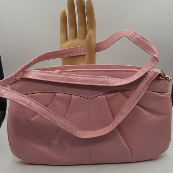 Vintage Pink Pleather Clutch Shoulder Bag Purse Sears Inside Pocket - Picture 1 of 8